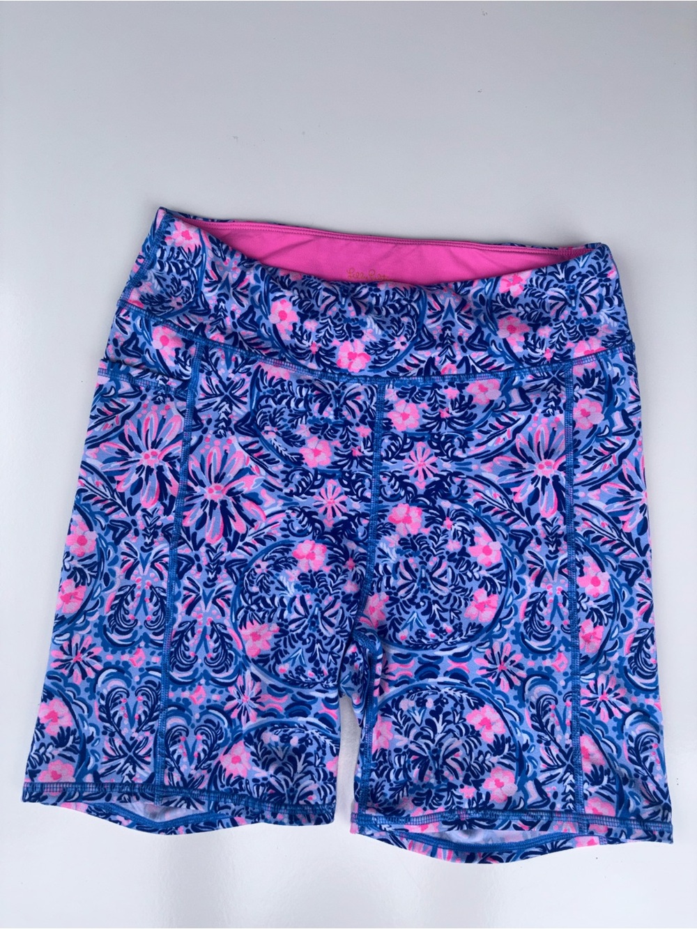 Lilly Pulitzer Pink & Blue Floral Bike Shorts